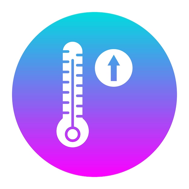 El icono del vector de aumento de temperatura se puede utilizar para el conjunto de iconos de calentamiento global