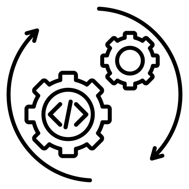 El icono del vector de automatización se puede utilizar para el conjunto de iconos sin código