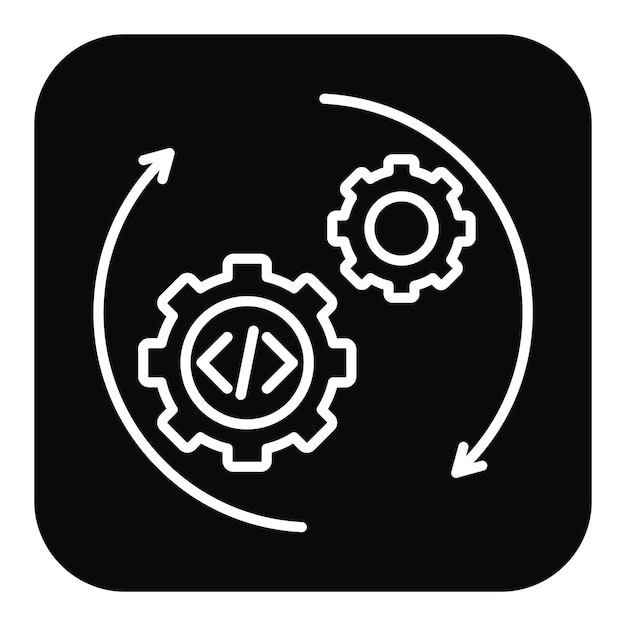 El icono del vector de automatización se puede utilizar para el conjunto de iconos sin código