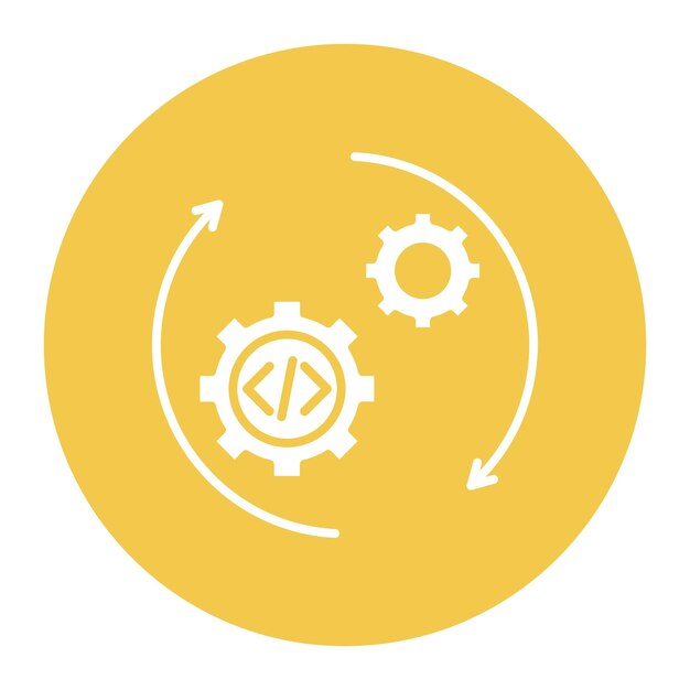 El icono del vector de automatización se puede utilizar para el conjunto de iconos sin código