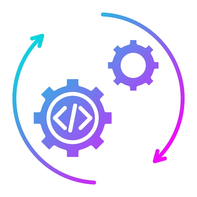 El icono del vector de automatización se puede utilizar para el conjunto de iconos sin código