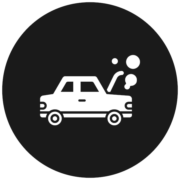 El icono del vector de automóvil roto se puede usar para el conjunto de iconos de reparación de automóviles