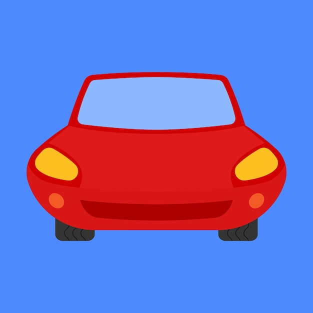 Icono de vector de automóviles rojo Icono de vehículo de automóviles de color rojo