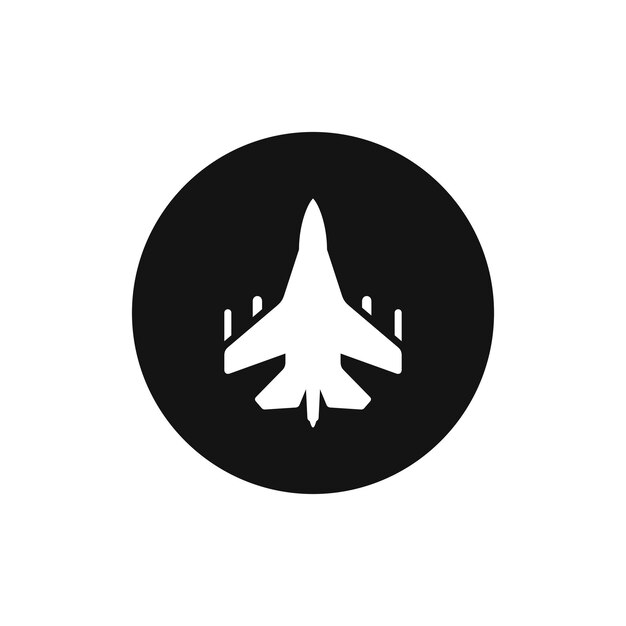 Icono del vector del avión de combate