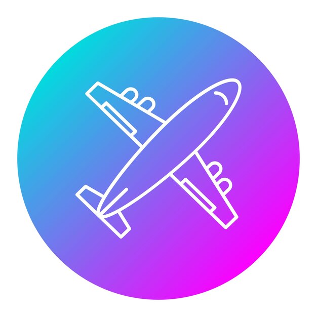 El icono del vector de avión se puede utilizar para el conjunto de iconos de transporte