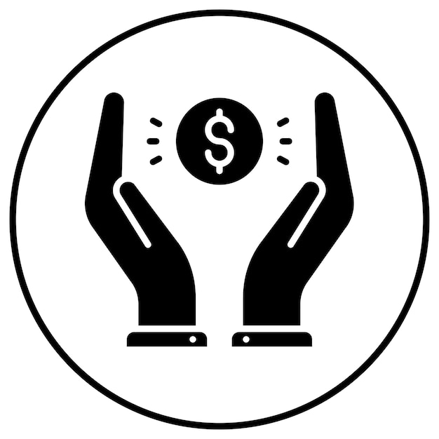 El icono del vector de ayuda financiera se puede utilizar para el conjunto de iconos de donaciones