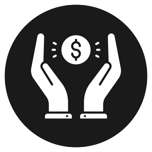 El icono del vector de ayuda financiera se puede utilizar para el conjunto de iconos de donaciones