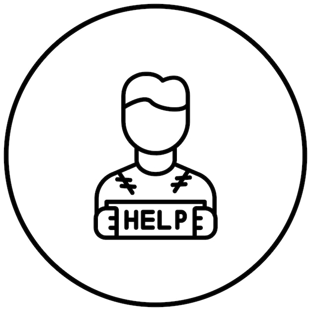 El icono del vector de ayuda se puede usar para el conjunto de iconos de sin techo