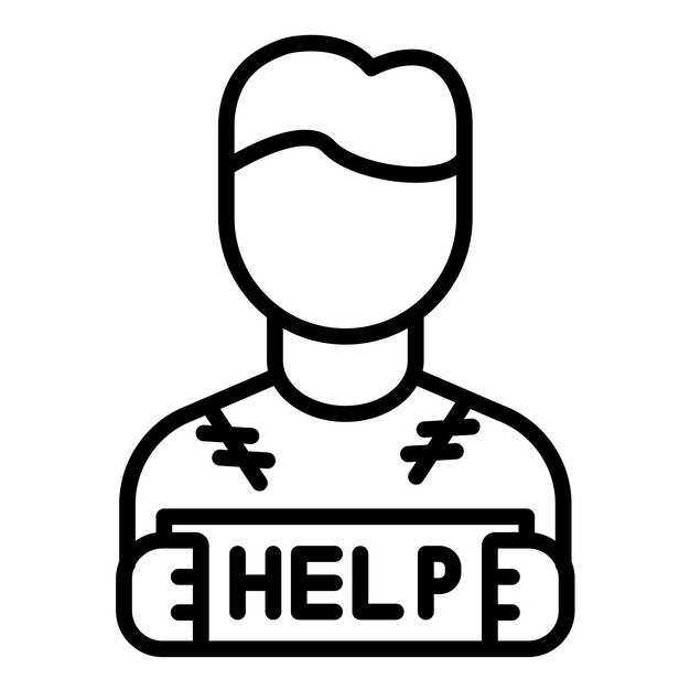 El icono del vector de ayuda se puede usar para el conjunto de iconos de sin techo