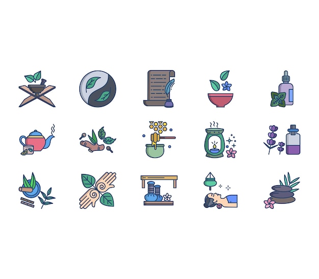 Icono de vector de Ayurveda y homeopatía