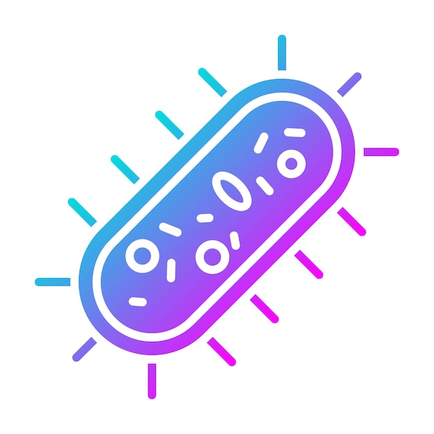 El icono del vector de bacterias se puede utilizar para el conjunto de iconos de Investigación y Ciencia