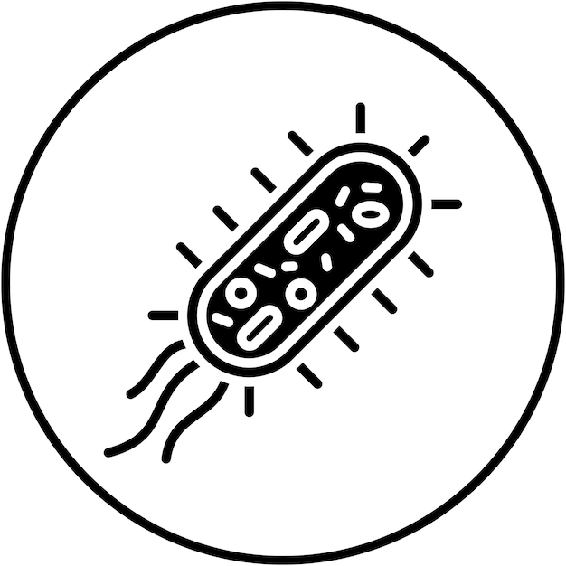 El icono del vector de bacterias se puede utilizar para el conjunto de iconos de medicina