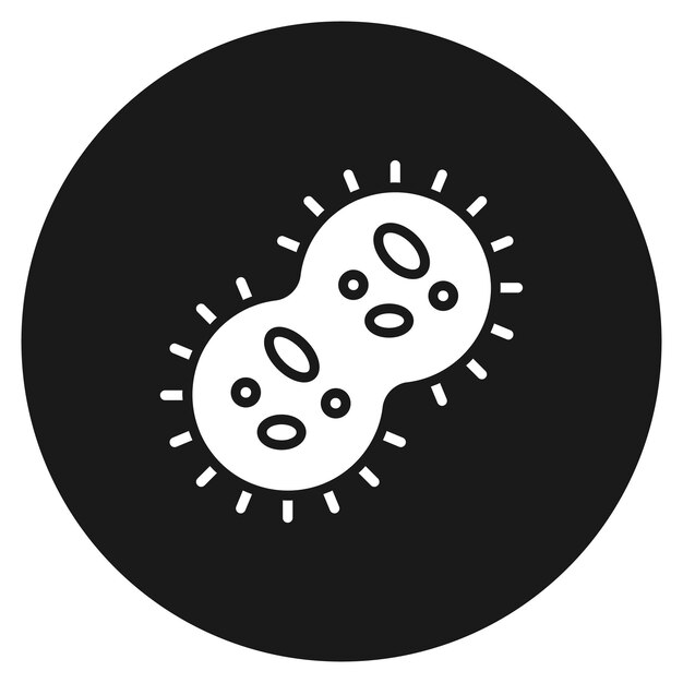 El icono del vector de bacterias se puede utilizar para el conjunto de iconos de química