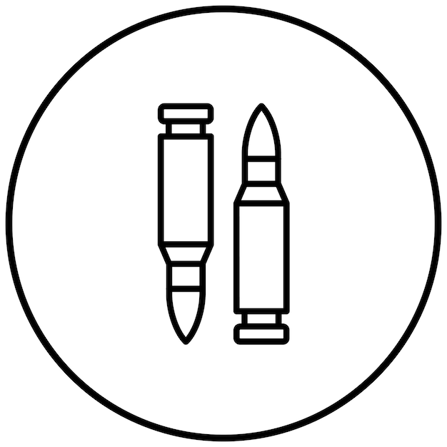 El icono del vector de balas se puede usar para el conjunto de iconos de disparo