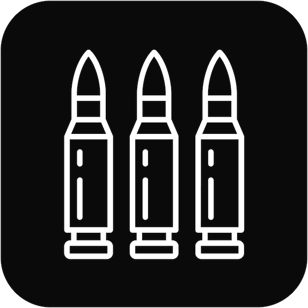El icono del vector de balas se puede usar para el conjunto de iconos de disparo