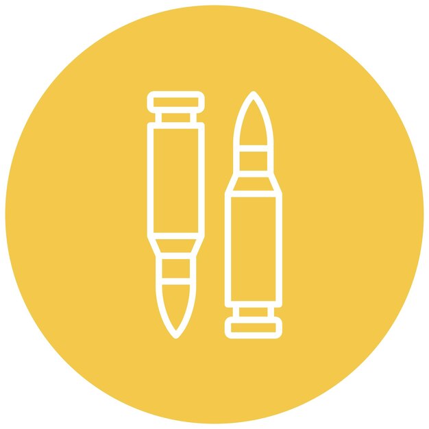 El icono del vector de balas se puede usar para el conjunto de iconos de disparo