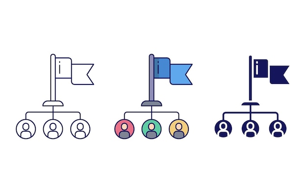 Icono de vector de bandera de contorno