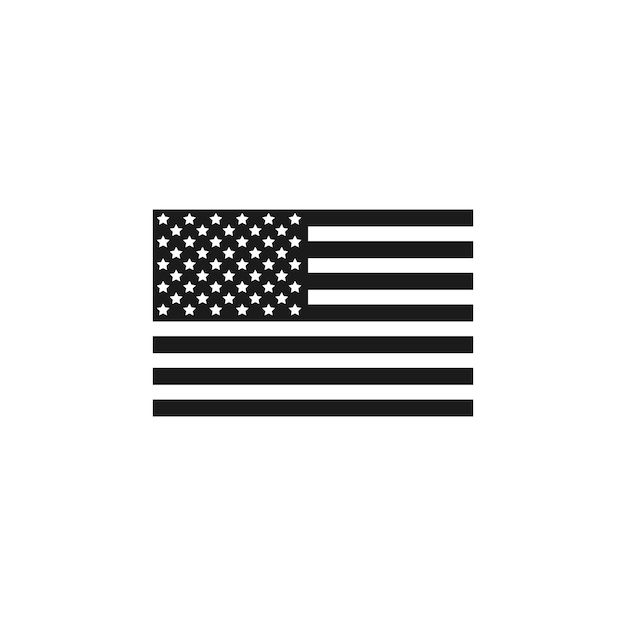 Icono de vector de bandera estadounidense aislado sobre fondo blanco Ilustración vectorial
