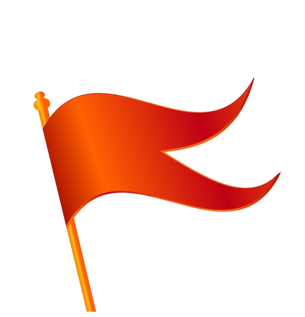 Icono de vector de bandera naranja de Bhagva Icono de bandera de hinduismo Ilustración de bandera de Keshariya Símbolo de Sanatan