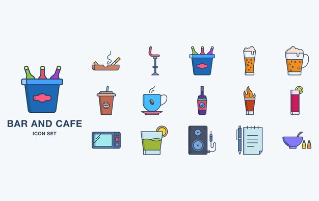 Icono de vector de bar y cafetería