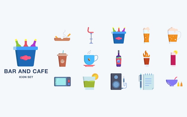 Icono de vector de bar y cafetería