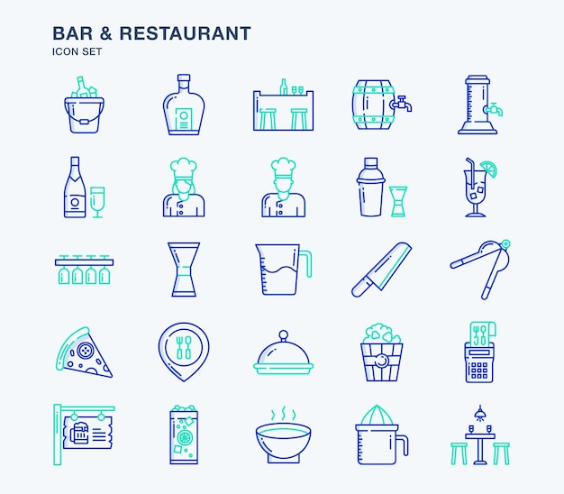 Icono de vector de bar y restaurante