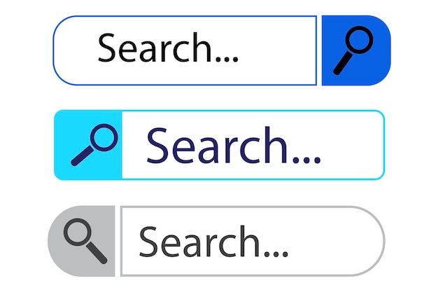 Vector icono de vector de barra de búsqueda web para sitio web campo para enlaces de internet interfaz de escritorio
