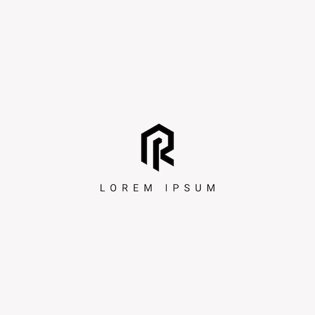 Icono de vector basado inicial del logotipo de letra R único creativo moderno