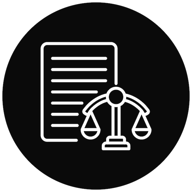 El icono del vector de base legal se puede utilizar para el conjunto de iconos de cumplimiento y regulación
