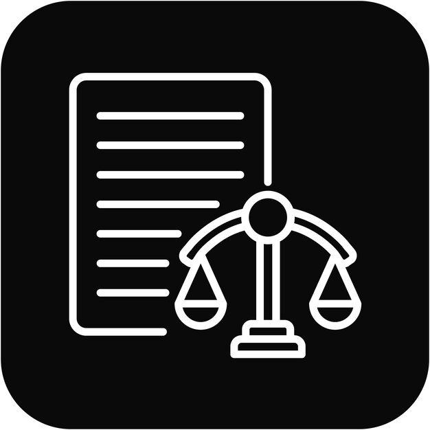 El icono del vector de base legal se puede utilizar para el conjunto de iconos de cumplimiento y regulación