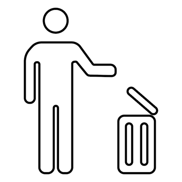 Icono de vector de basura aislado en un fondo blanco. Ilustración de vector de basura y logotipo de símbolo de pájaro.