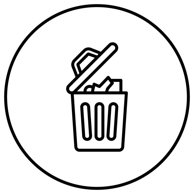 El icono del vector de basura se puede usar para el conjunto de iconos de limpieza de la casa