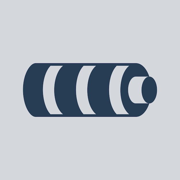 Icono de vector de batería Energía de energía de silueta negra