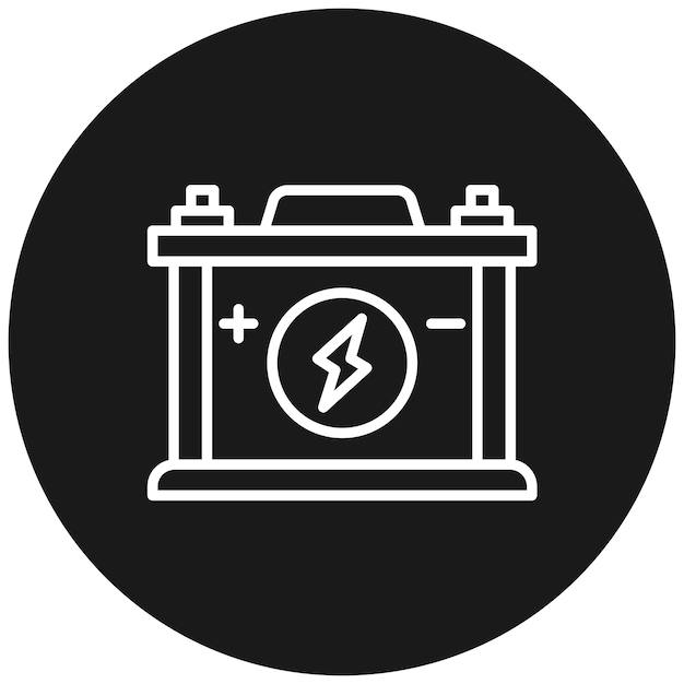 El icono del vector de la batería se puede usar para el conjunto de iconos de Auto Racing