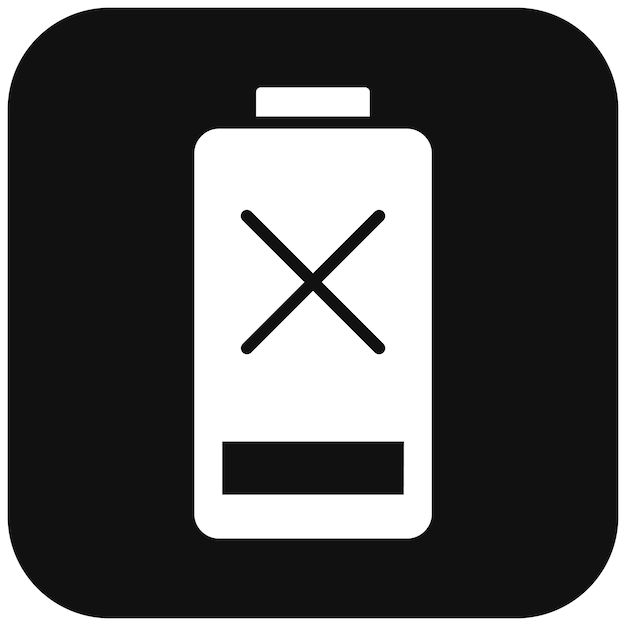 El icono del vector de batería vacía se puede utilizar para el conjunto de iconos de batería y energía