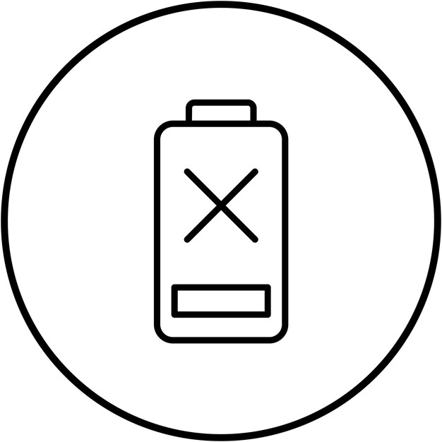 El icono del vector de batería vacía se puede utilizar para el conjunto de iconos de batería y energía