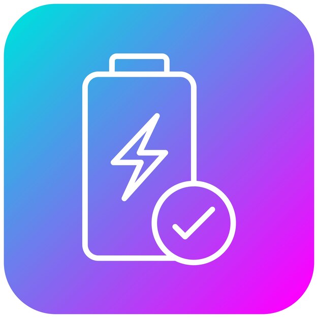 El icono del vector de la batería verificado se puede utilizar para el conjunto de iconos de la batería y la energía