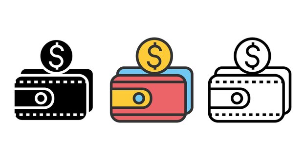 Icono de vector de billetera