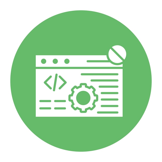 El icono del vector de bloque de código se puede utilizar para el conjunto de iconos sin código