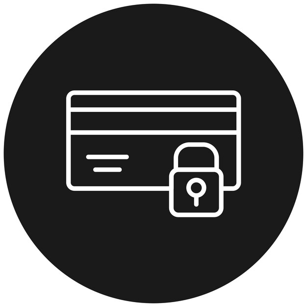 El icono de vector bloqueado de la tarjeta de crédito se puede utilizar para el conjunto de iconos de compras y comercio electrónico