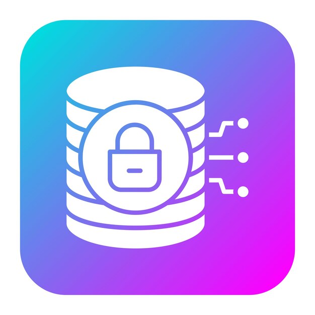 El icono del vector de bloqueo de la base de datos se puede utilizar para el conjunto de iconos de alojamiento web