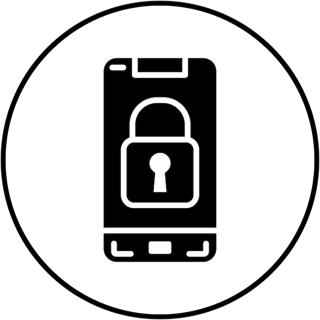 El icono del vector de bloqueo móvil se puede utilizar para el conjunto de iconos de aplicaciones móviles