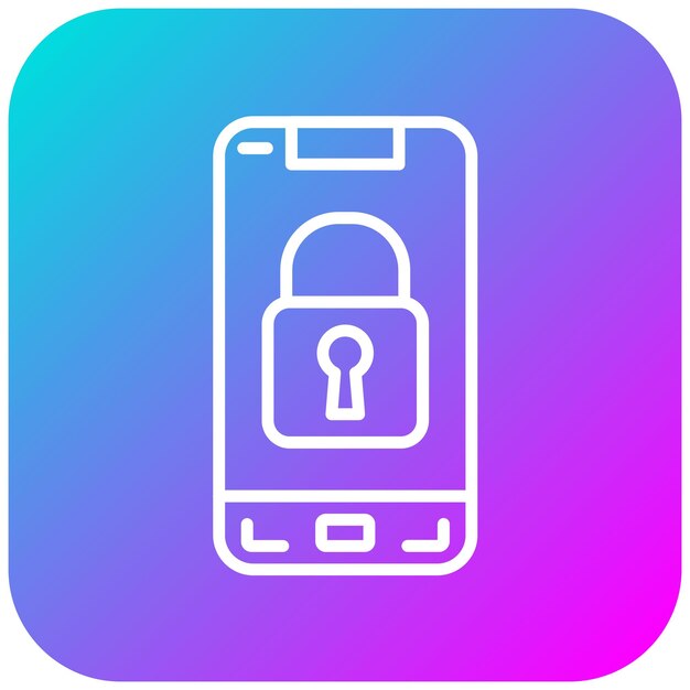 El icono del vector de bloqueo móvil se puede utilizar para el conjunto de iconos de aplicaciones móviles
