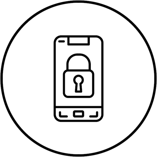 El icono del vector de bloqueo móvil se puede utilizar para el conjunto de iconos de aplicaciones móviles