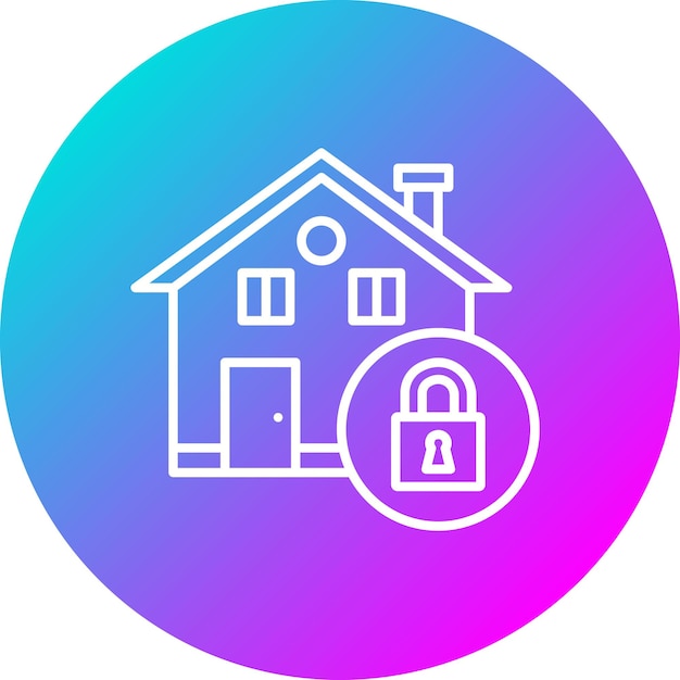 El icono del vector de bloqueo de propiedades se puede utilizar para el conjunto de iconos de bienes raíces
