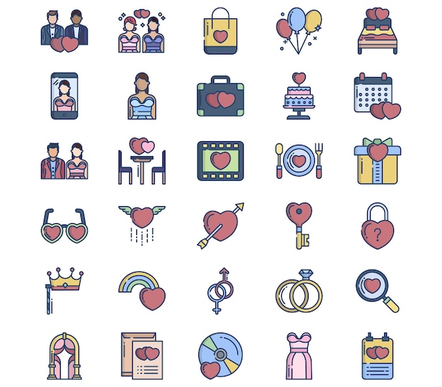 Icono de vector de boda y matrimonio