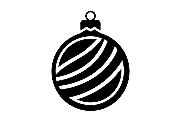 El icono del vector de la bola de Navidad negra