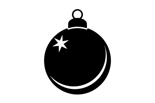 El icono del vector de la bola de Navidad negra