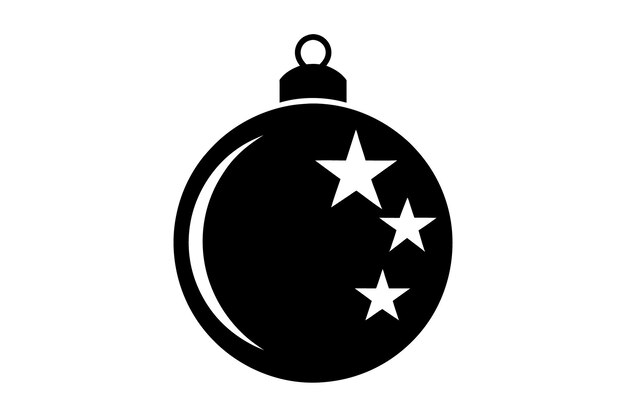 El icono del vector de la bola de Navidad negra
