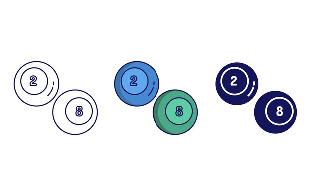 Icono de vector de bolas de billar